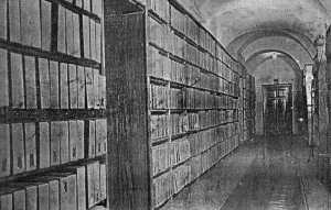 Picture of a depository of archival documents and books